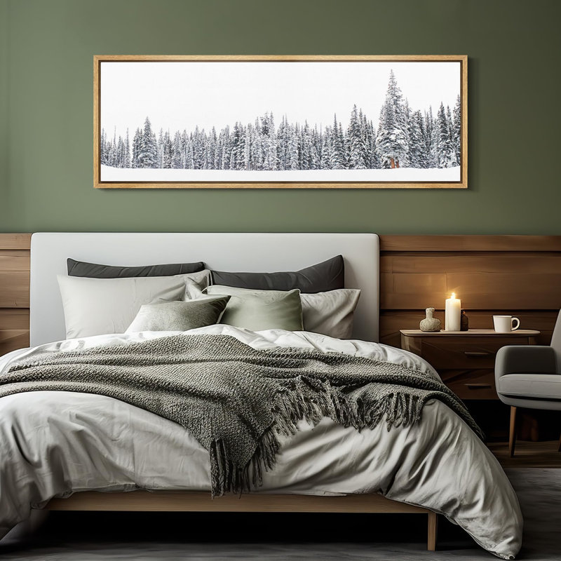 Nature, paysage, neige, forêt, tranquille, paysage blanc, rétro, H 20 po x l 60 po, Naturel