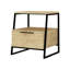Aires Modern Bedside Table | 45 x 40 x 50 cm | Drop Door Cabinet with Metal Frame-1957490330
