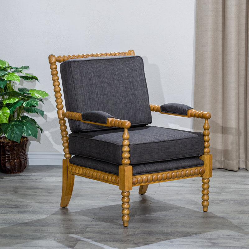 Fauteuil Spindle, chêne vieilli, gris anthracite