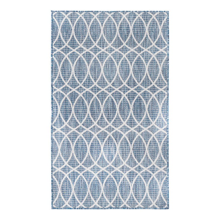 Blue Gitter Indoor/Outdoor Trellis Rug