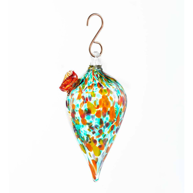 Leedell Glass Hanging Hummingbird Feeder