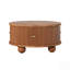 Table basse ronde cannelée avec rangement caché, porte coulissante lisse-2099074369