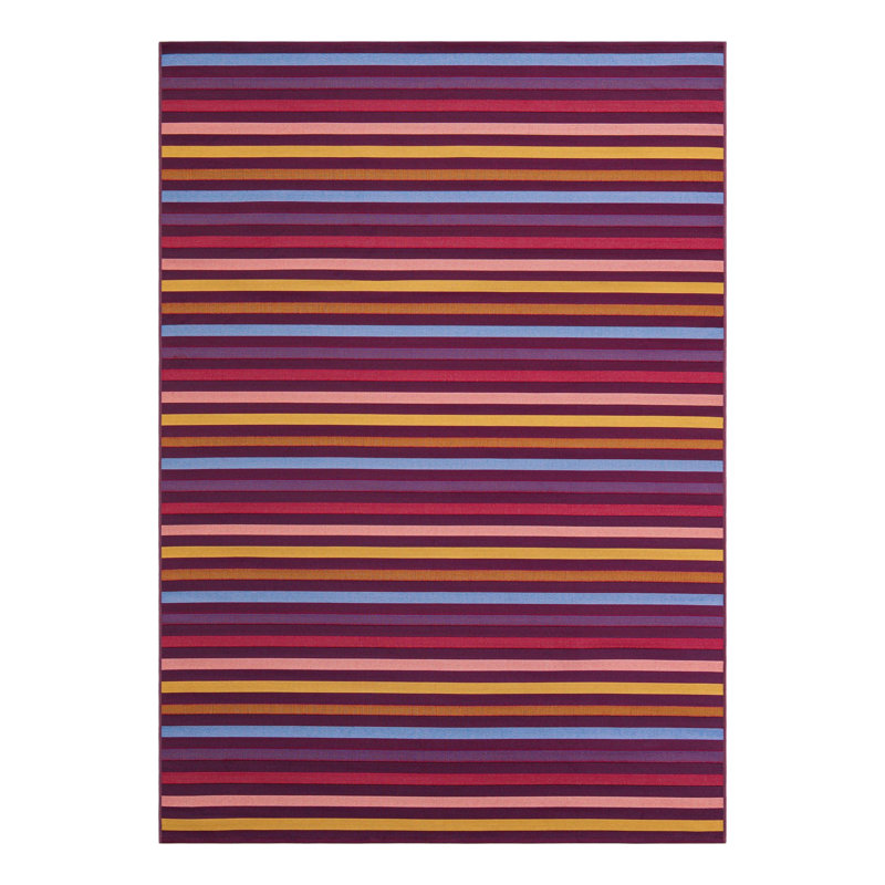 Tapis intérieur / extérieur en polypropylène tissé à la machine à rayures bleues / rouges Grierson