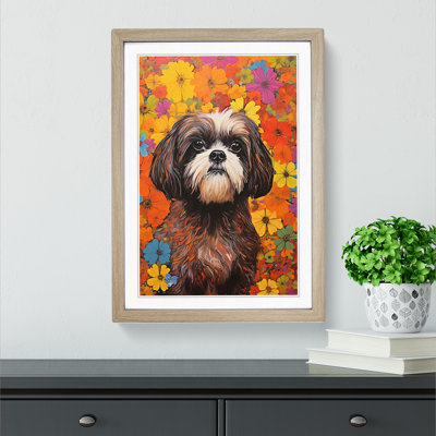 Shih Tzu Colour Field - Framed Print