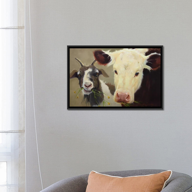 «Farm Pals I», impression sur toile, H 18 po x l 26 po x P 1,5 po, Toile encadrée noire