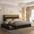 Meliz Modern Upholstered Bed Frame with 4 Bedside Drawers & Smart RGBW LED Lights, No Box Spring Needed, Easy Assembly,-1099533959-1097573246