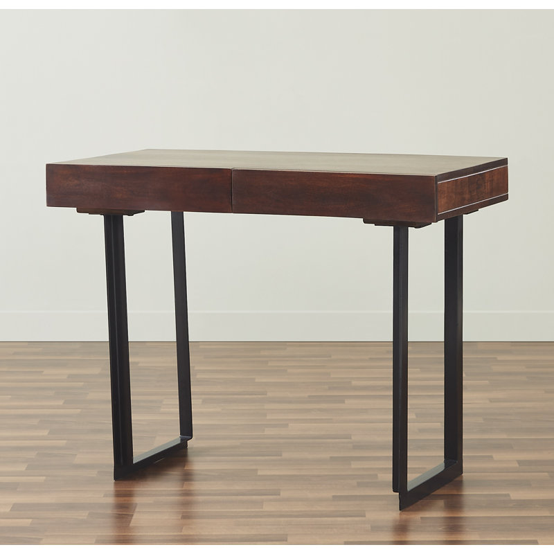 Bureau Glide avec rangement au fini noyer, largeur de 39 pouces