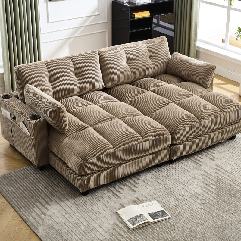 Coussin pratique en velours côtelé avec rembourrage en mousse et housse de chaise longue relaxante