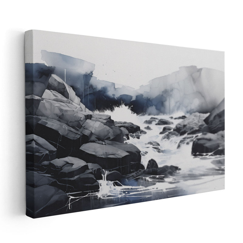 Rocky Waterscape, 20" H x 30" W
