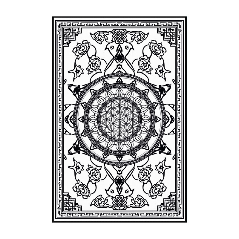 Tapis oriental classique bleu et noir lavable à la machine Roslindale, 2 pi x 3 pi