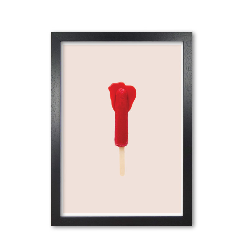 Icepop - Painting, 30 cm H x 21 cm W x 5 cm D, Black Grain Frame