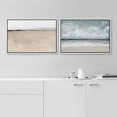 Minimal Landscape Mute Coastal Beach Ocean Abstract Seascape Illustration 2 - Pièces