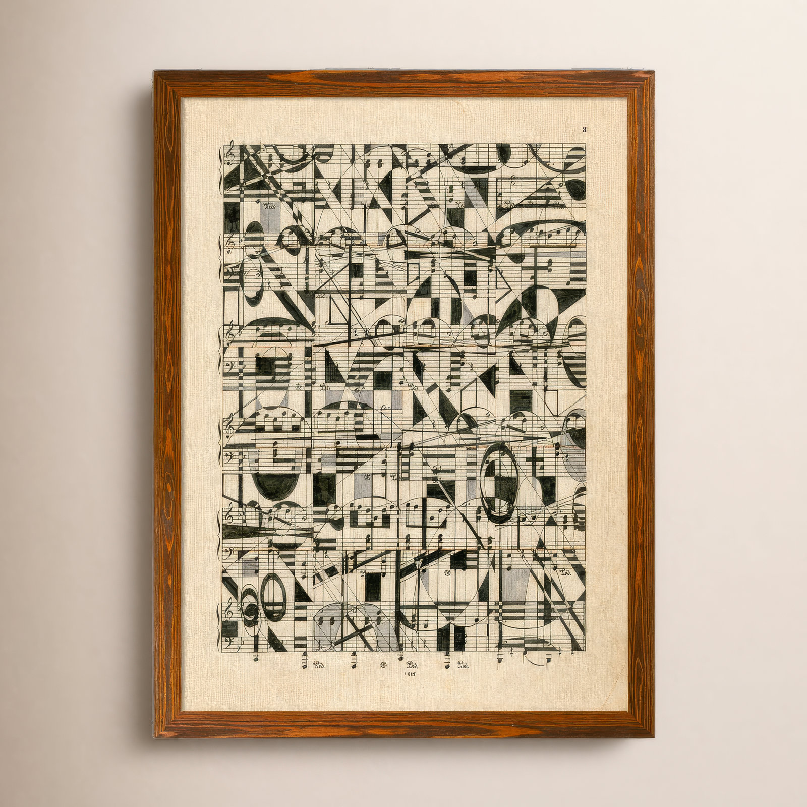 Graphic Notes Painting by Paul Cezanne, 38" H x 28" W x 1.25" D, Maple Framed Canvas