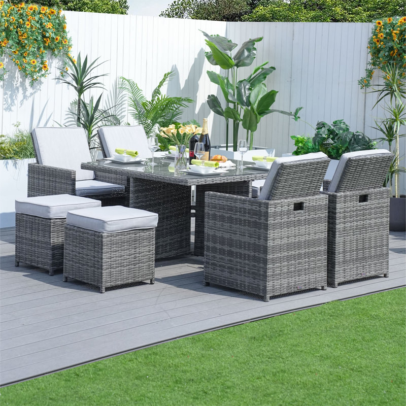8 - Person Patio Dining Set Square Table