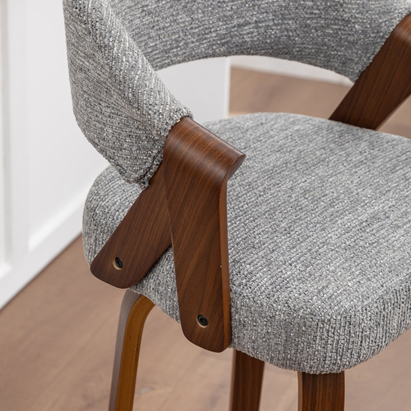 Tabouret de comptoir pivotant rembourré Providence, Gris