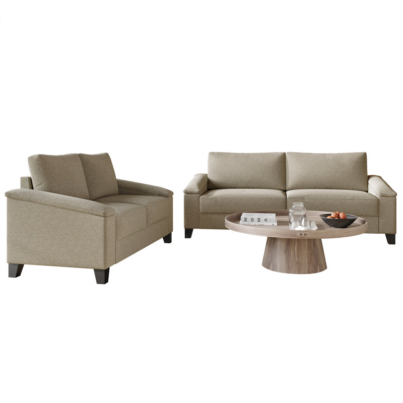 Ensemble de salon 2 pièces Jacqualyn, Lin beige foncé