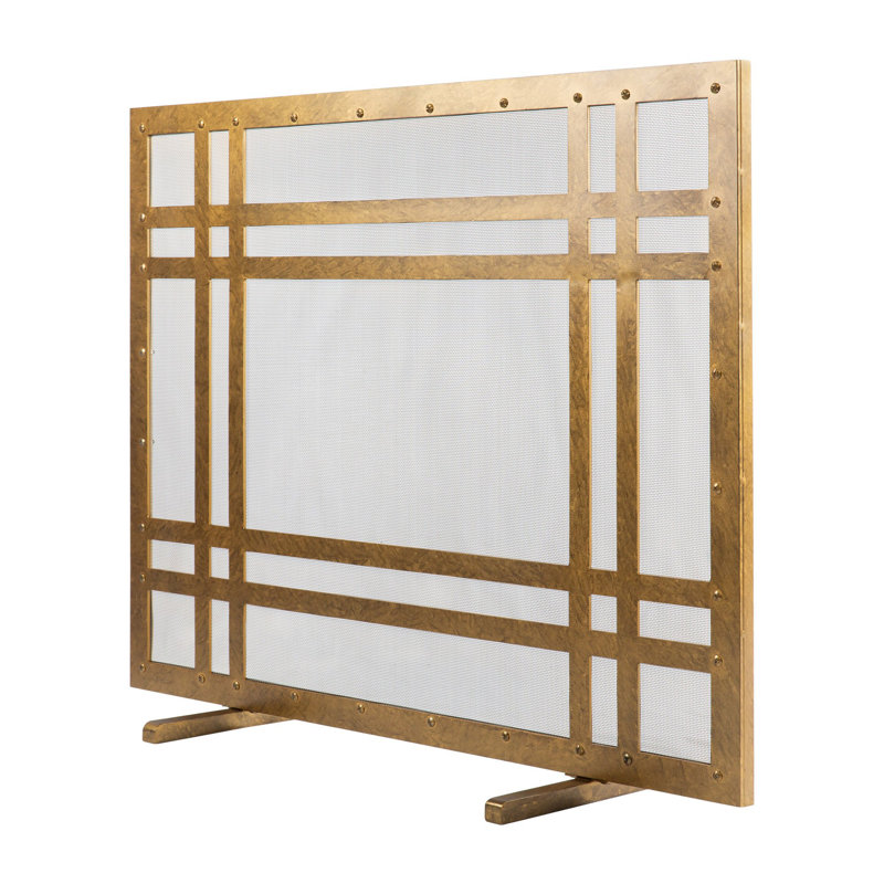 Montana Steel Fireplace Screen, Royal Gold