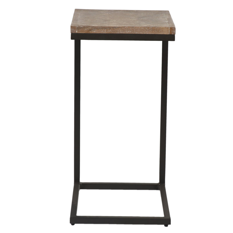 Crescentia Solid Wood Top End Table