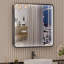 Miroir de salle de bain avec cadre en aluminium et éclairage à DEL-342891752-342891756