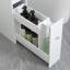 Meuble de rangement de salle de bain étroit et indépendant en MDF blanc, avec tiroirs coulissants et 4 compartiments, hauteur 58 cm (22,75 pouces).