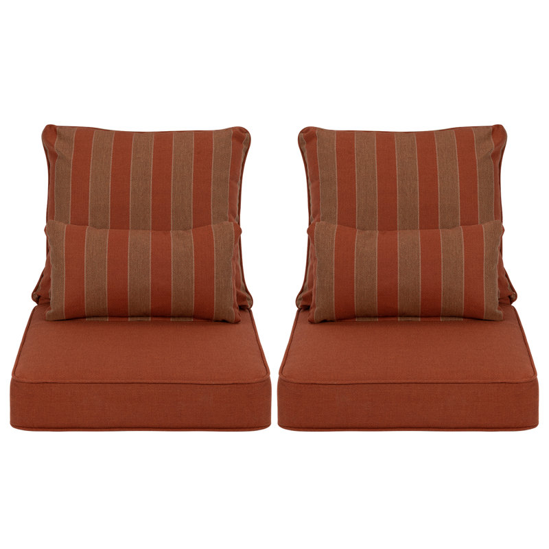 Coussin de siège / dossier d'extérieur Aoodor, L 23 po x P 25,6 po, Rayures brunes