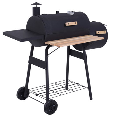 Barbecue de 48 po et fumoir. Barbecue portatif en acier avec fonction de génération de fumée. Créez un fumoir à charbon délicieux. Absorption. Réduisez les émissions