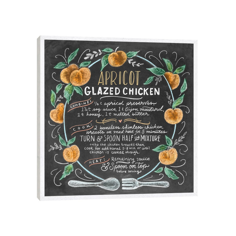 Apricot Glazed Chicken Recipe by Lily & Val - Print on Canvas, 66.04 cm H x 66.04 cm W, White Framed Canvas