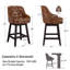 Tabouret de bar capitonné à structure en bois massif Chela-877039718-895012119