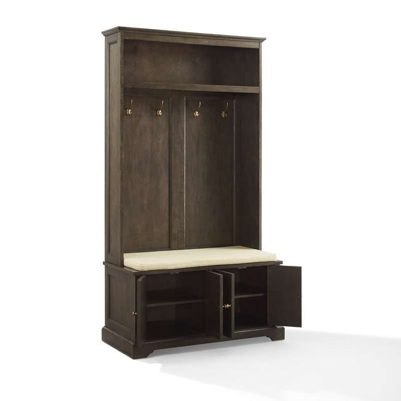 Arbre d'entrée 38 po avec banc et rangement pour chaussures Veere, Brun