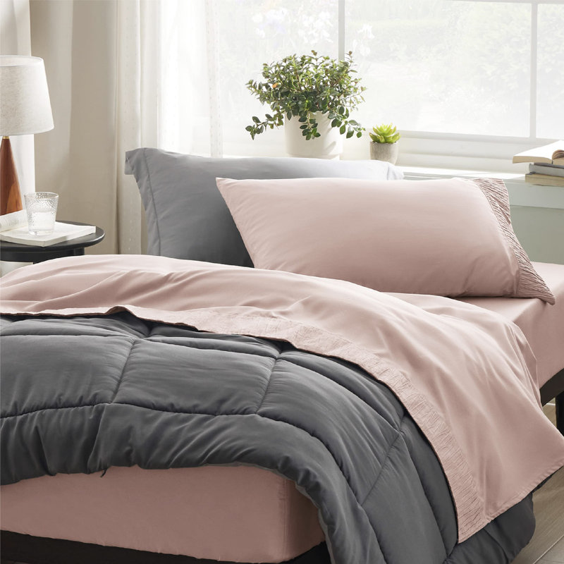 Bedsure Polyester Microfiber Sheet Set Hotel Luxury Sheets, Easy Care Cooling Bed Sheet Set 84GSM(65" x 99")GentleSoft™️