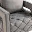 Fauteuil d'appoint gris avec bouton rotatif 360 °