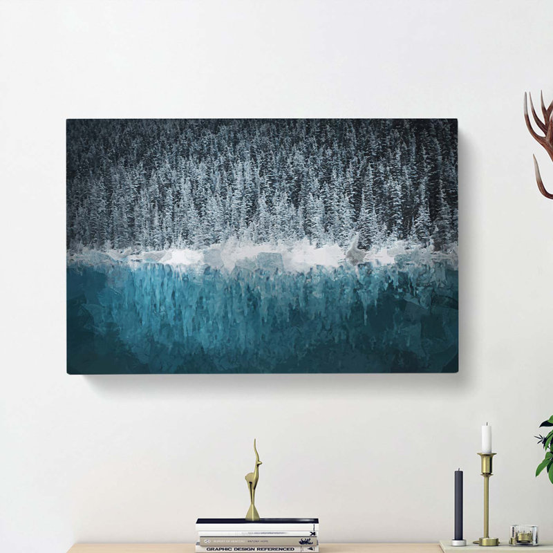 Forest Reflecting In Lake Louise In Abstract - Wrapped Canvas Print, 40cm H x 60cm W x 3cm D