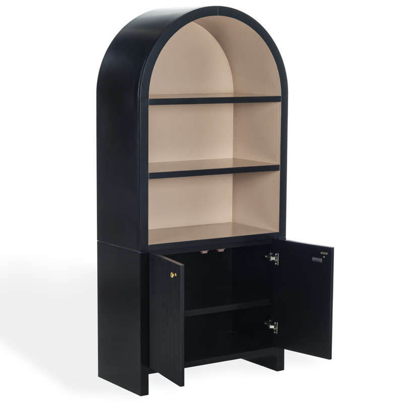 Bibliothèque en bois Liabella, Noir