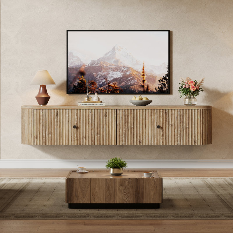 55-inch Floating Tv Stand, Wall Mounted Tv Console