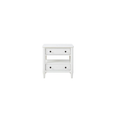 Table de chevet ouverte avec 2 tiroirs