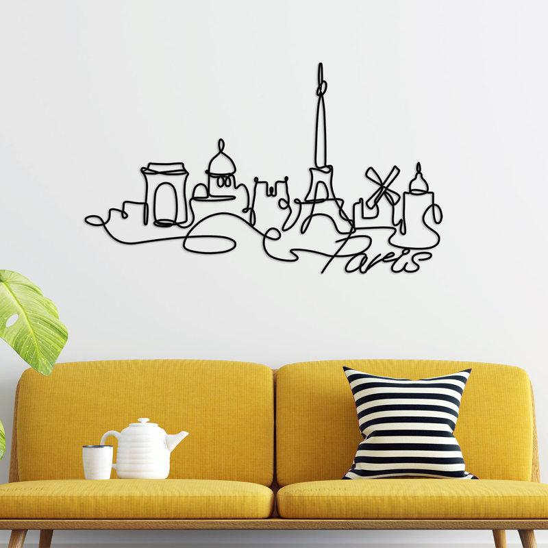 Stylish Decorative Metal Wall Accessory, Black Finish, 47.2 x 27.2 x 0.6 inches | 100% Metal Construction, Thickness: 0.08 inches | Lightweight at 1.6 lbs, Perfect for Modern Home Decor & Unique Wall Art