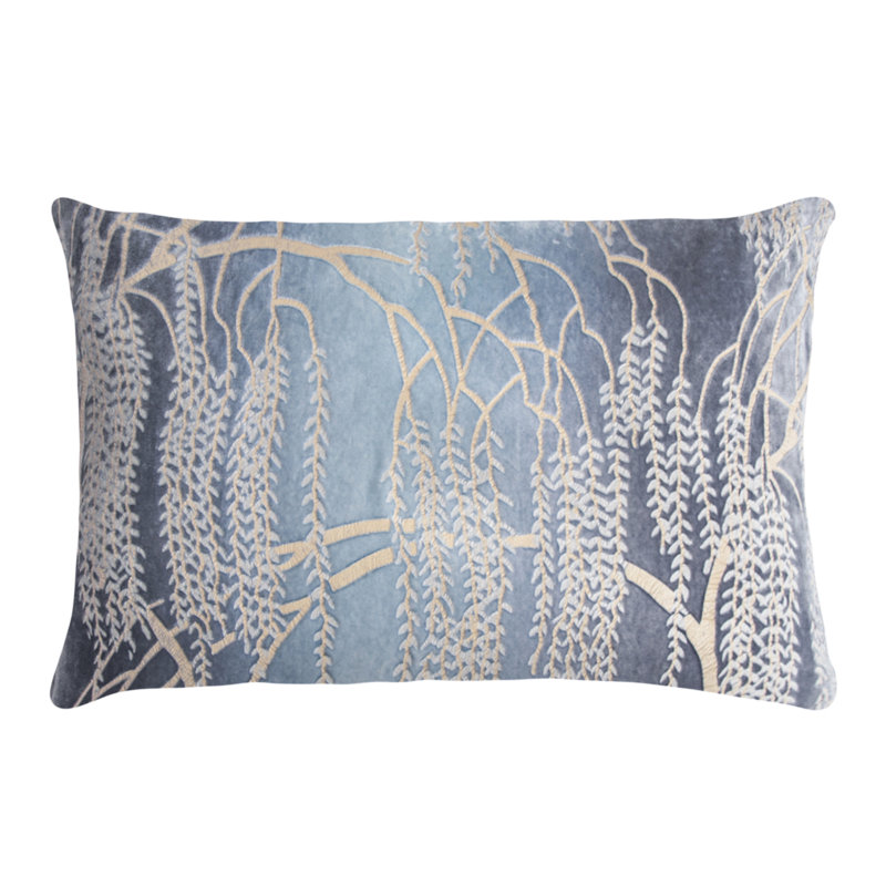 Willow Metallic Rectangular Velvet Pillow Cover & Insert, Coyote, Rectangle 14"H x 20"W