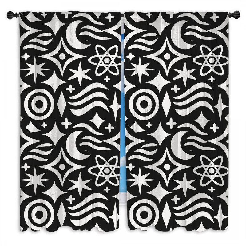 Rideaux obscurcissant noir et blanc Cosmos, 112 po x 78 po - 2 panneaux, Room Darkening