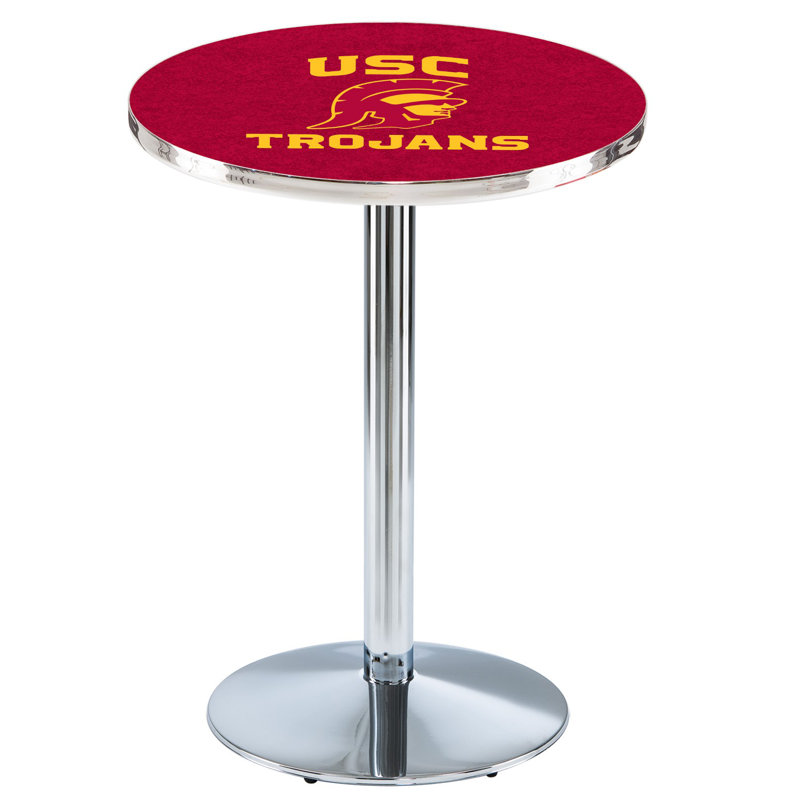 Round Metal Base Dining Table, Chrome, University of Southern California