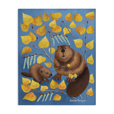 Beaver & Quaking Aspen Canvas Wall Art by Renee Thompson