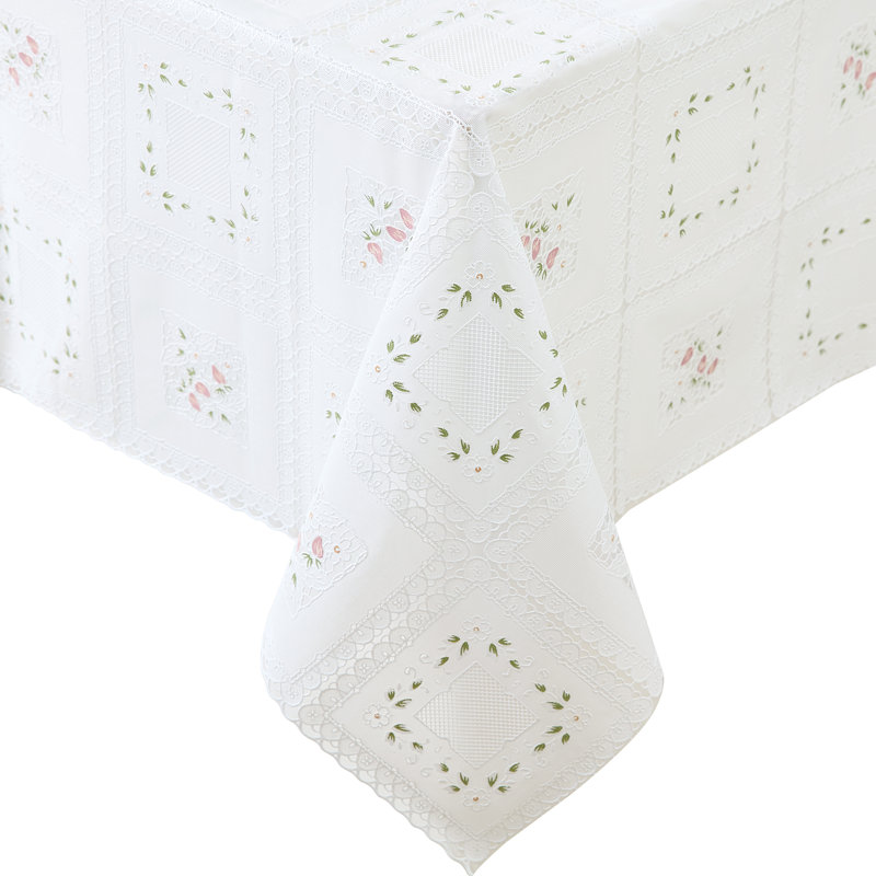 Floral Lace-Inspired 3-Yard Cut-to-fit Vinyl Tablecloth