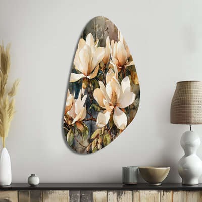 Mailloux - art mural asymétrique en métal Magnolias