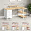 L-Shaped Metal Base Computer Desk-129888006