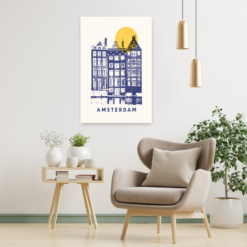 Art contemporain rétro, H 36 po x l 24 po