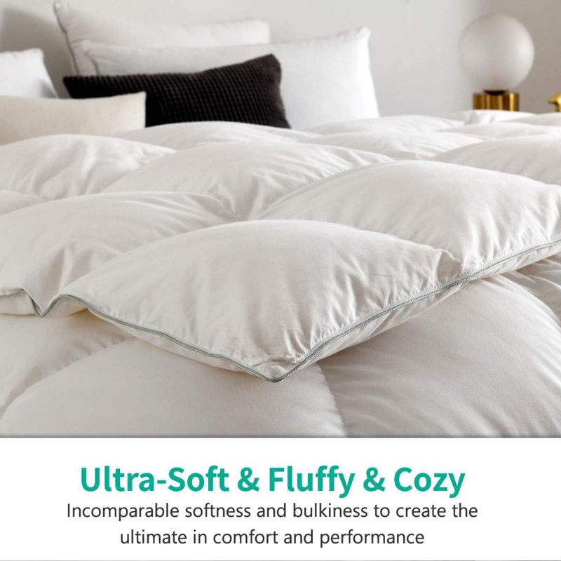 Ultra-Soft Hotel Collection 650 FP All Season Down Comforter with Duvet Insert (White), Twin