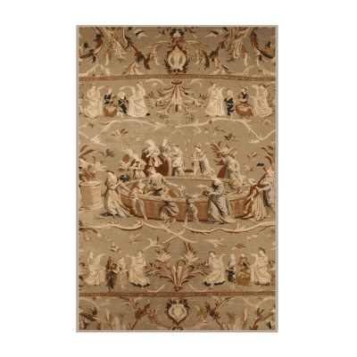 Machine Washable French Brown Area Rug