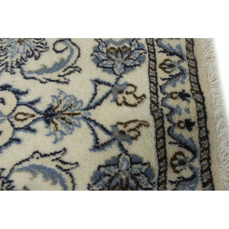Tapis de couloir crème en laine noué à la main de conception unique 2000 pi 2 pi 2 po x 4 pi 7 po Carondelet
