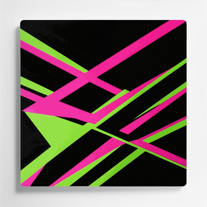 Art mural en métal noir Hard Edge 88, H 12 po x l 12 po