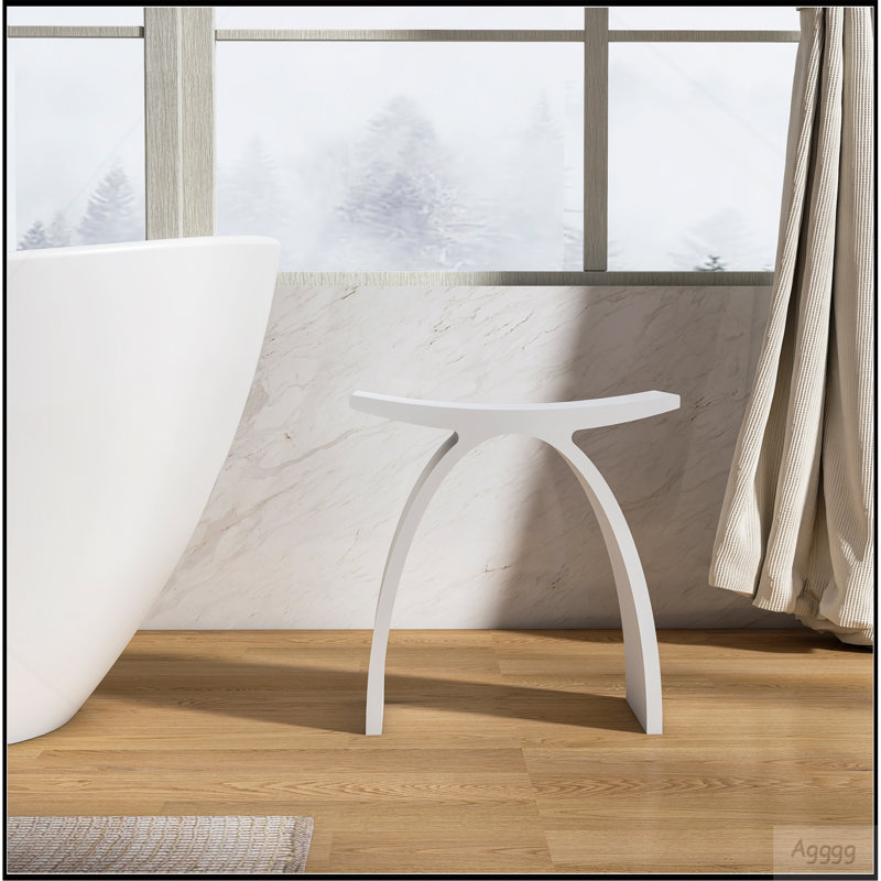16.5 inch freestanding solid surface arched bathroom stool