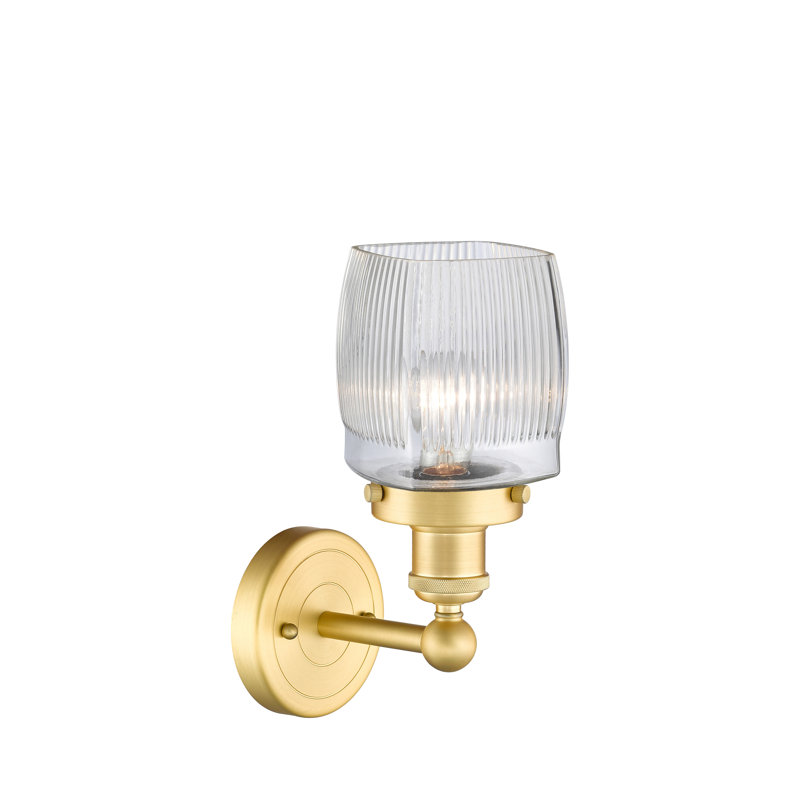 Keenan Steel Armed Sconce, Satin Gold